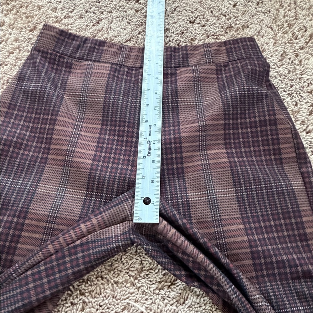 Small Anthropologie sanctuary carnaby pull on slim kick flare pants Brown Plaid - Picture 10 of 14